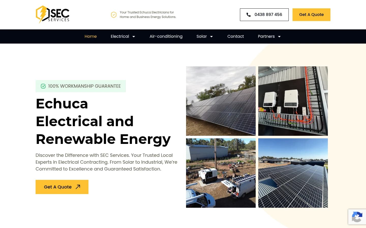 SEC Services website built by Hike, desktop view