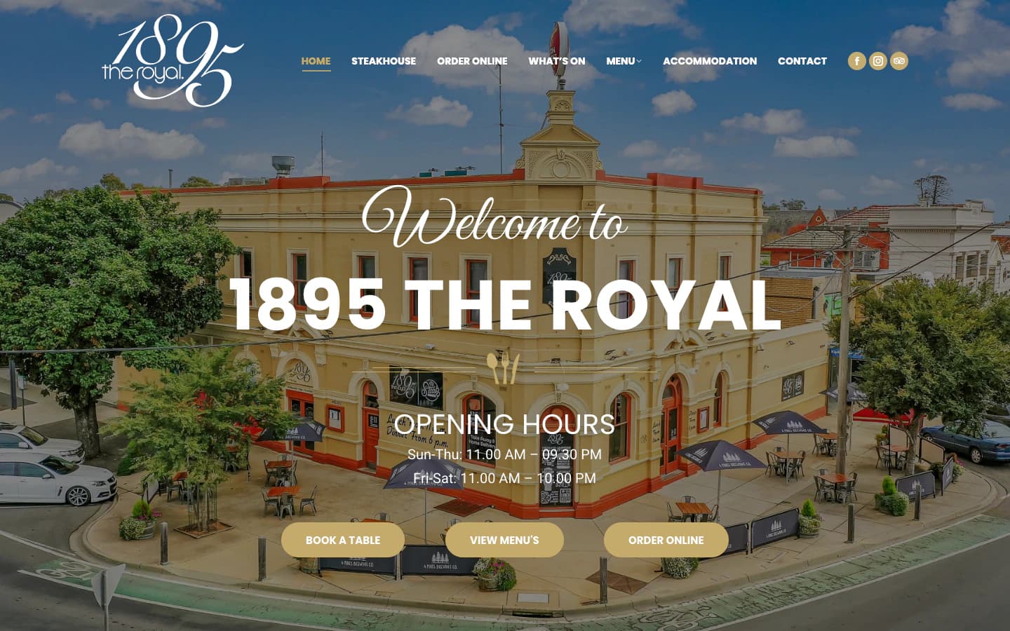 1895 The Royal website built by Hike, desktop view