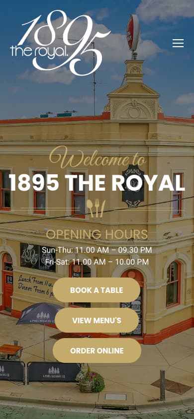 1895 The Royal website, mobile view