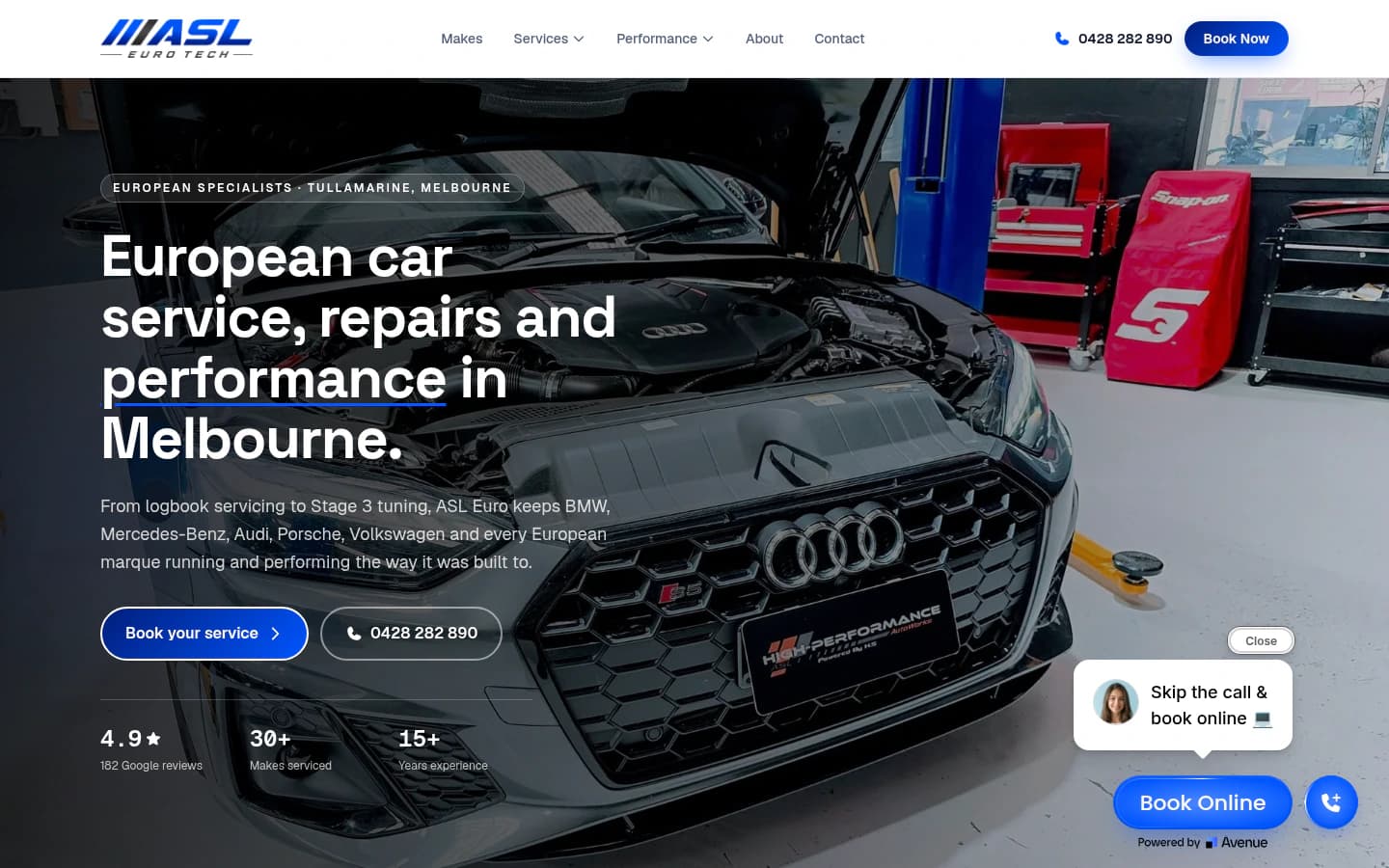ASL Euro website built by Hike, desktop view