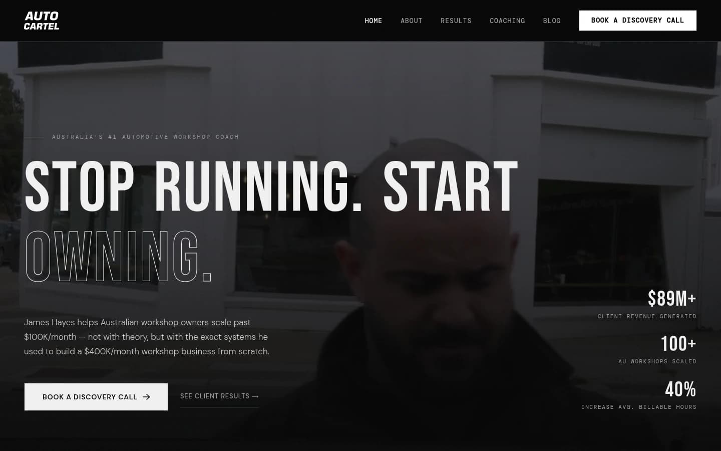 AutoCartel website built by Hike, desktop view