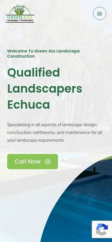 Green Azz Landscape Construction website, mobile view