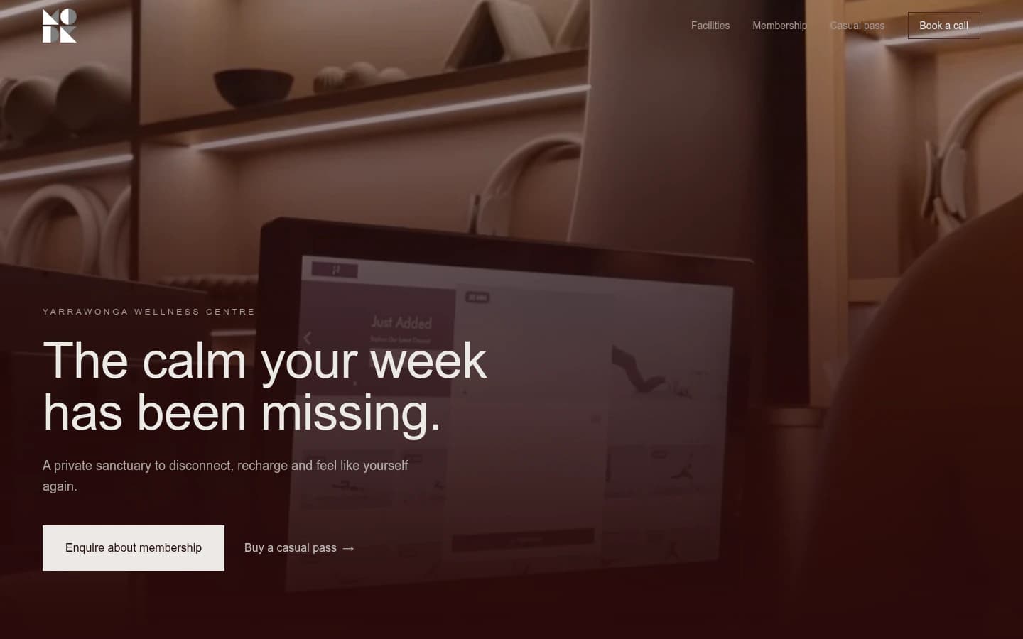 Mode Wellness website built by Hike, desktop view